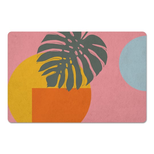 Abstract Leaf And Sun 27" x 18" Floor Mat